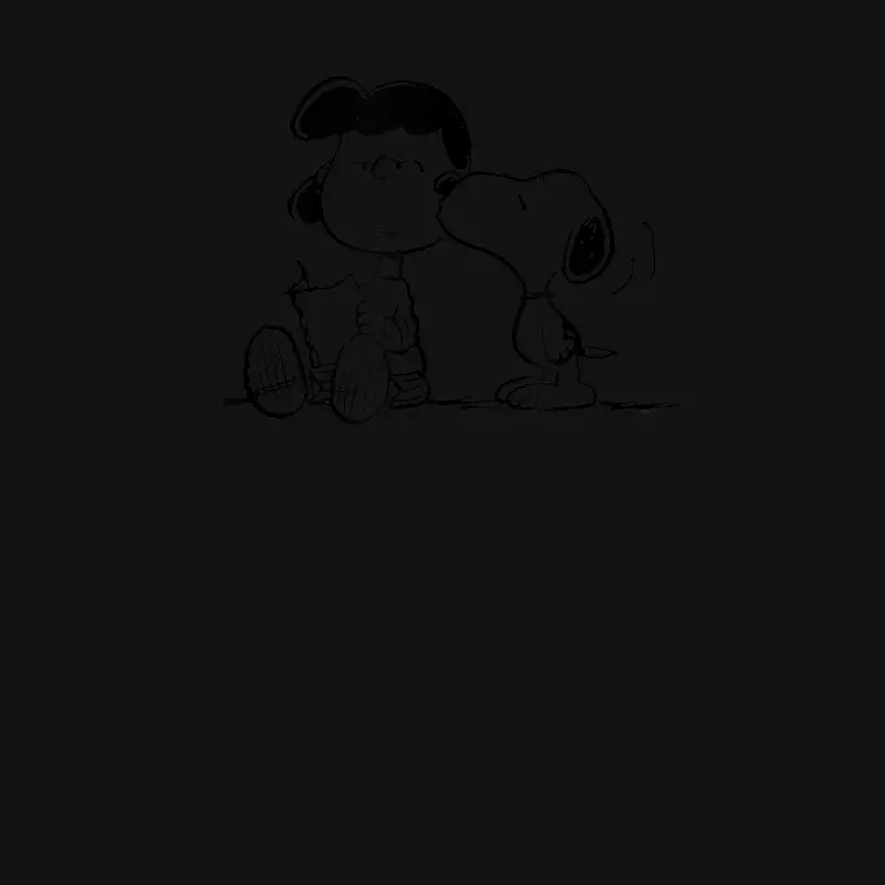Peanuts - Snoopy Kissing Lucy Reading A Book Unisex Long Sleeve T-Shirt