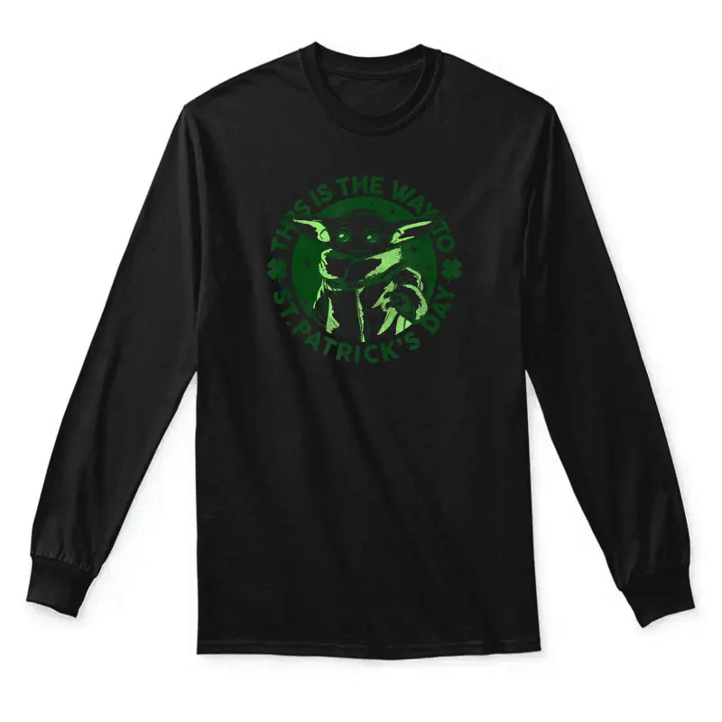 Star Wars St. Patrick's Day Grogu This Is The Way Circle Unisex Long Sleeve T-Shirt