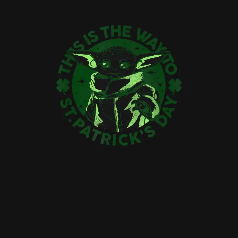 Star Wars St. Patrick's Day Grogu This Is The Way Circle Unisex Long Sleeve T-Shirt