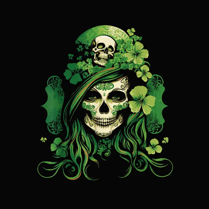 St.patrick's Day Leprechaun Shamrock Skull Woman Toddler Staple T-Shirt