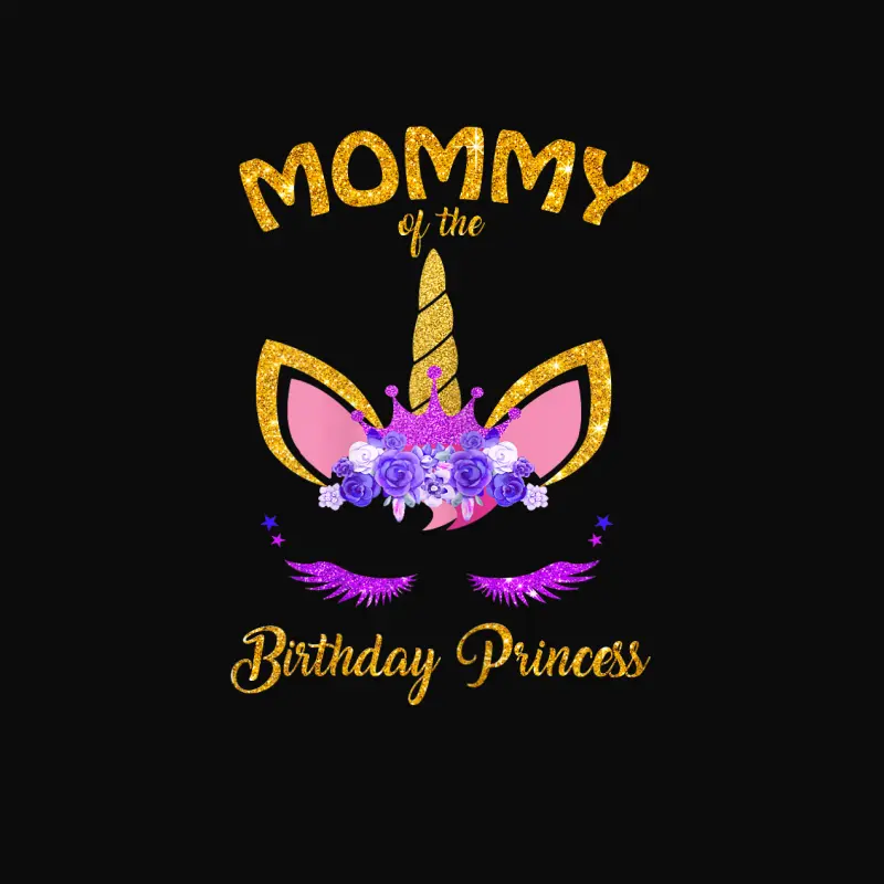 Mommy Of The Unicorn Birthday Princess Matching Family Shirt Unisex Staple T-Shirt