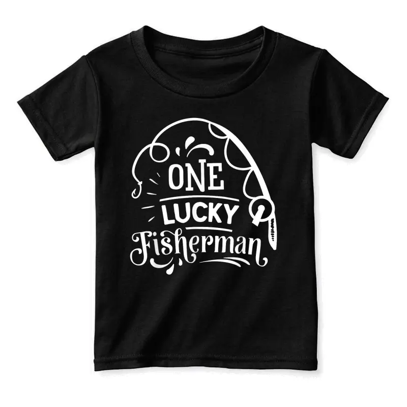 One Lucky Fisherman Matching Couples Fishing Toddler Staple T-Shirt
