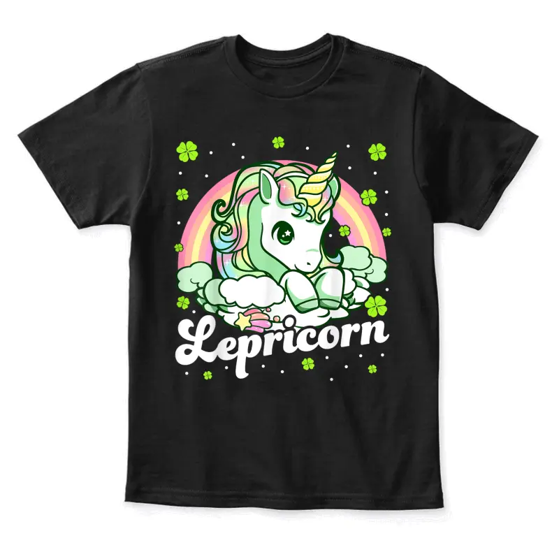 Lepricorn Rainbow St Patricks Day Unicorn Girls Kids Teacher Youth Staple T-Shirt