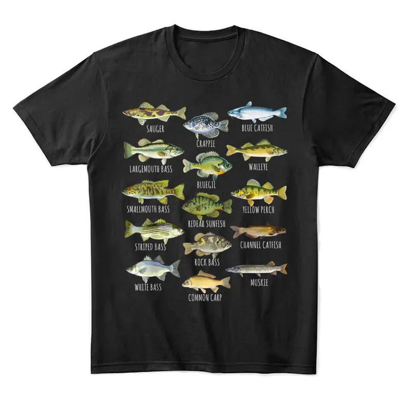 Fish Species Biology Types Of Freshwater Fish Fishing Unisex Staple T-Shirt