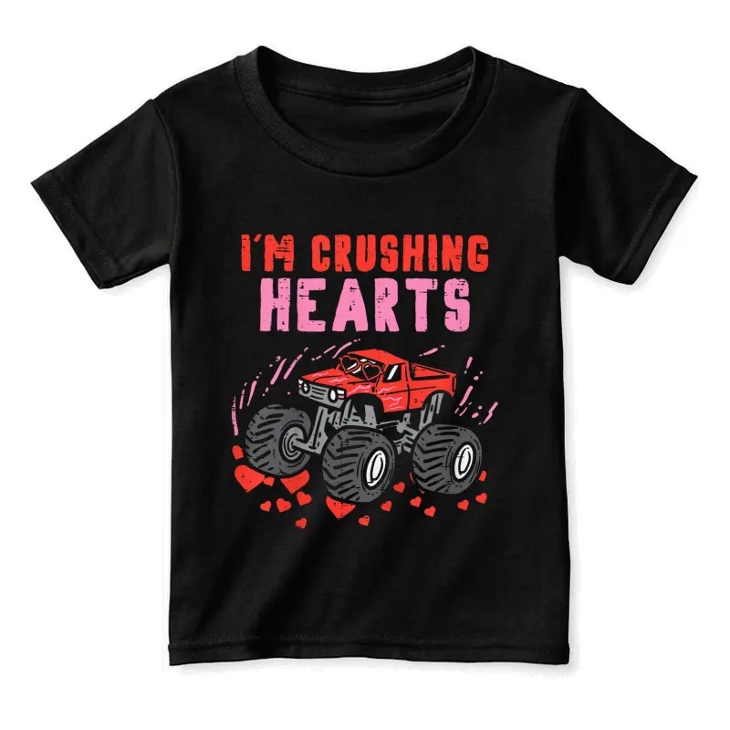 I Crush Hearts Monster Truck Toddler Boys Valentines Day Toddler Staple T-Shirt