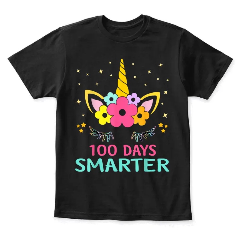 100 Days Of School Unicorn Girls Teacher 100Th Day Of School Youth Staple T-Shirt