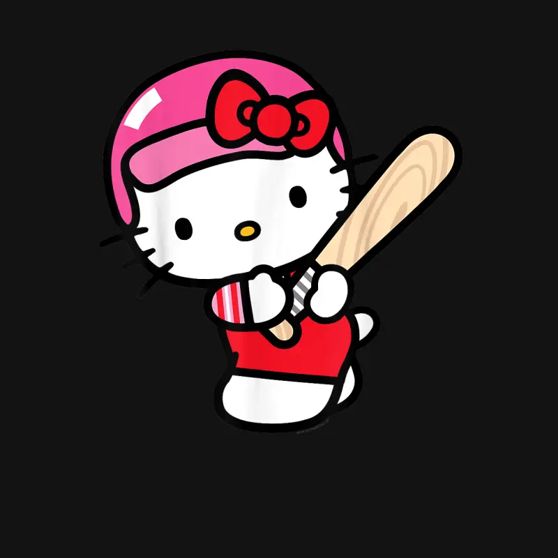 Hello Kitty Baseball Player Tee Shirt Unisex Long Sleeve T-Shirt