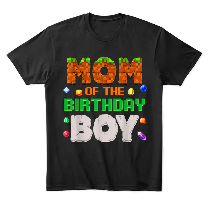 Mom Of The Birthday Boy Video Gamer Pixel Number Unisex Staple T-Shirt