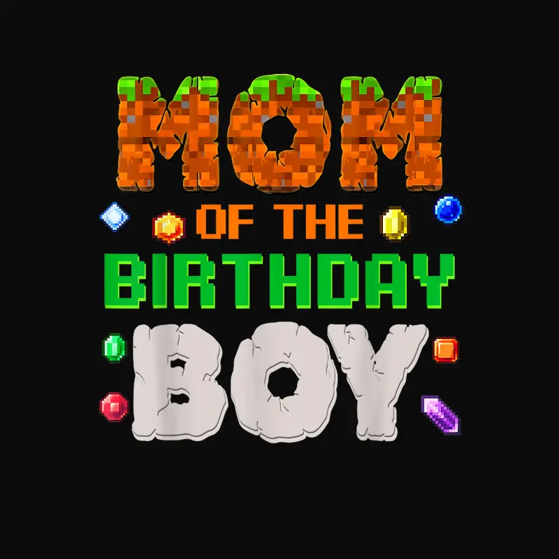 Mom Of The Birthday Boy Video Gamer Pixel Number Unisex Staple T-Shirt