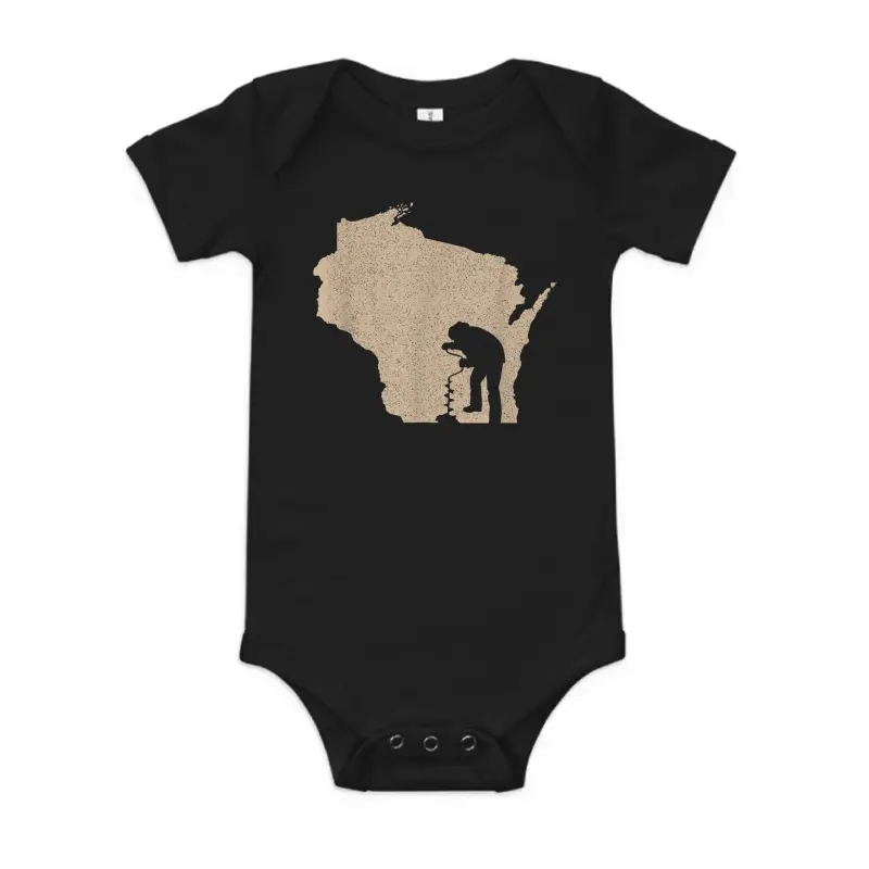 Vintage Ice Fishing Shirt - Wisconsin Ice Fishing Tshirts Baby Onesie