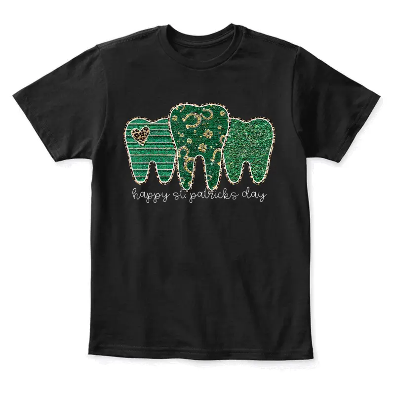 Tooth Dental Hygiene Dentist Shamrocks Happy St Patricks Day Youth Staple T-Shirt