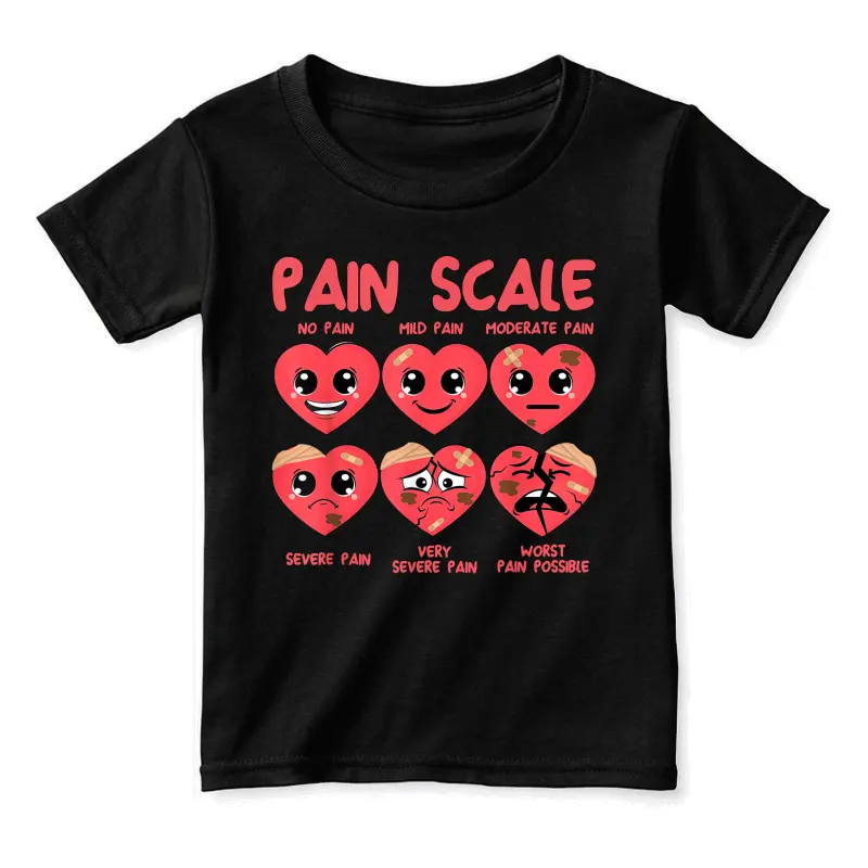 Pain Scale Heart Candy Trauma Nurse Triage Valentine's Day Toddler Staple T-Shirt