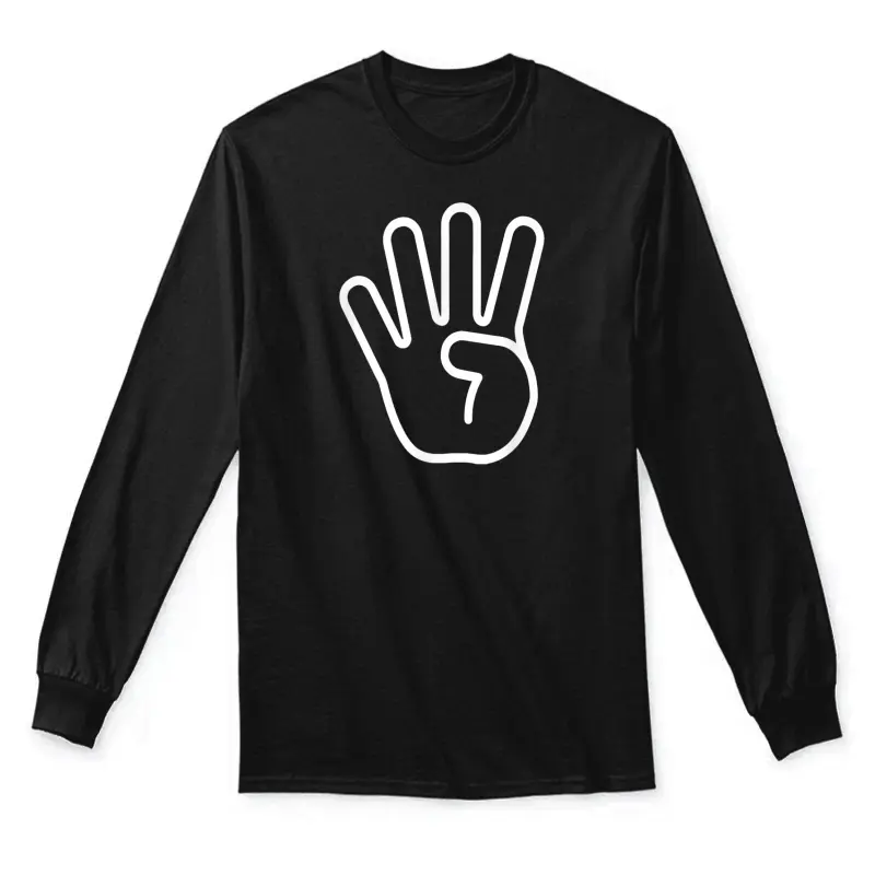 Kids 4Th Birthday Fingers Four Years Old Boys Girls Unisex Long Sleeve T-Shirt
