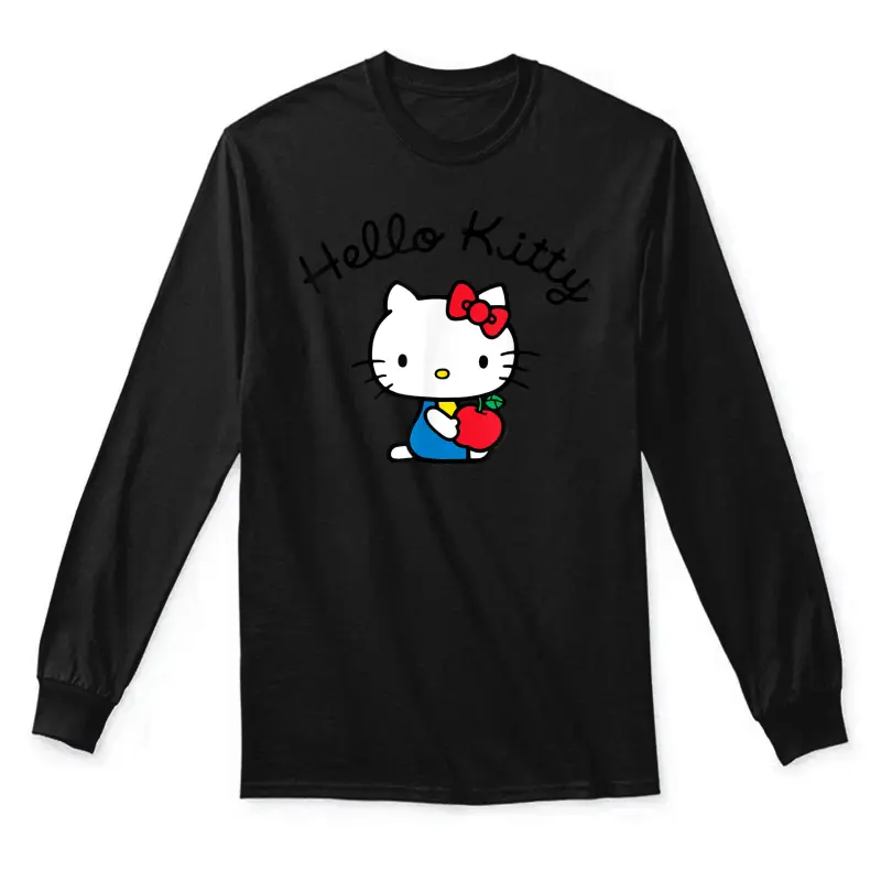 Hello Kitty Retro Logo Tee Shirt Unisex Long Sleeve T-Shirt