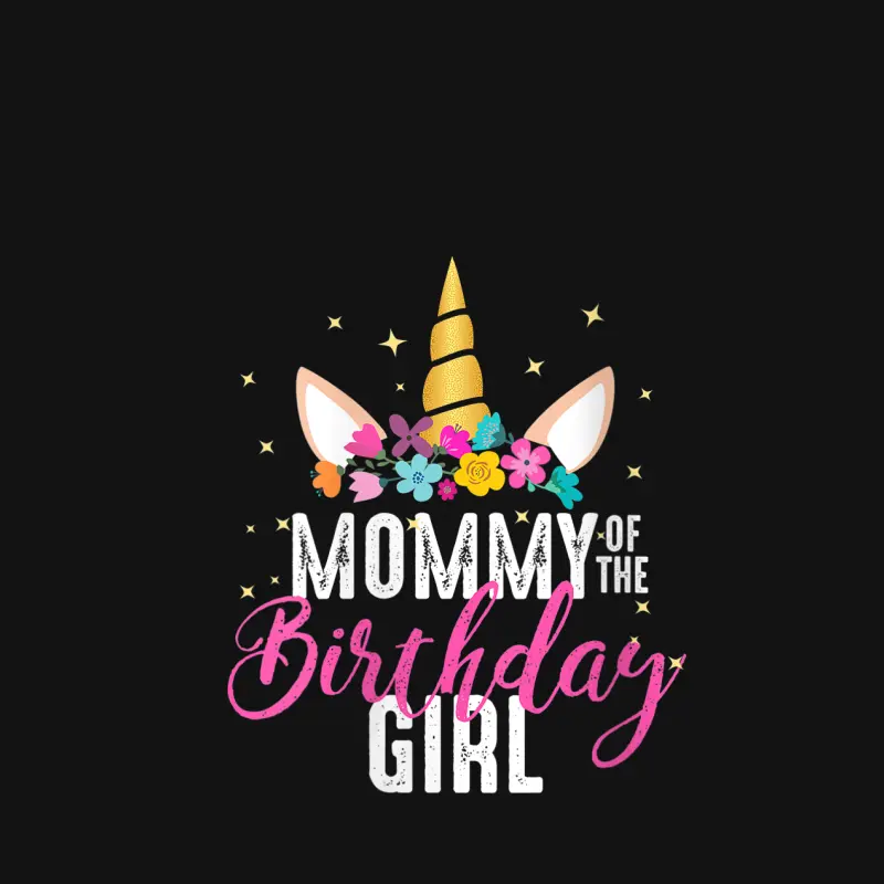 Womens Mommy Of The Birthday Girl Mother Gift Unicorn Birthday Youth Staple T-Shirt