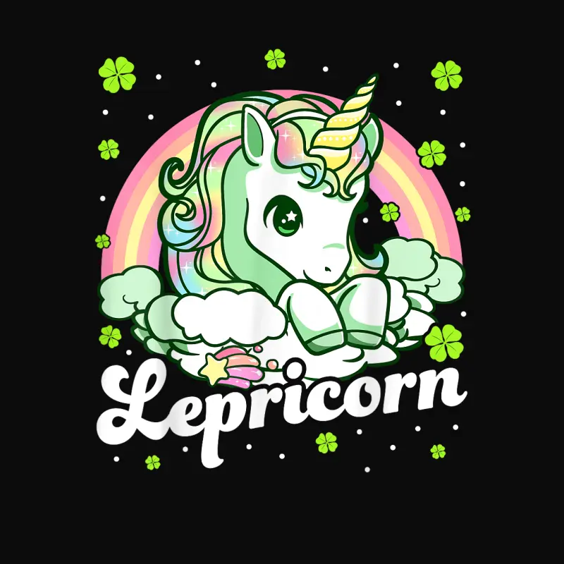 Lepricorn Rainbow St Patricks Day Unicorn Girls Kids Teacher Unisex Staple T-Shirt
