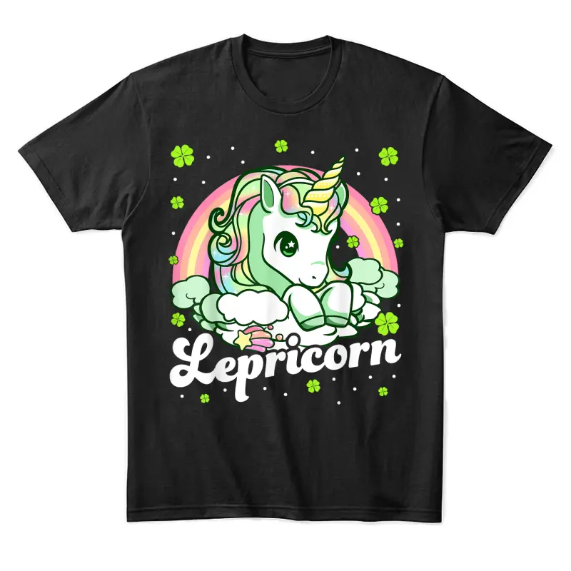 Lepricorn Rainbow St Patricks Day Unicorn Girls Kids Teacher Unisex Staple T-Shirt