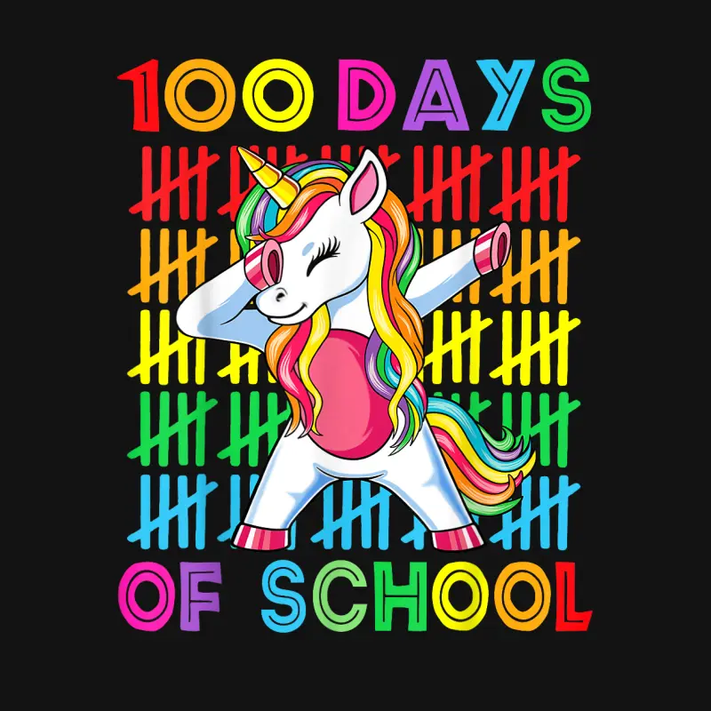 100 Days Of School Unicorn Girls Teacher 100Th Day Of School Unisex Long Sleeve T-Shirt