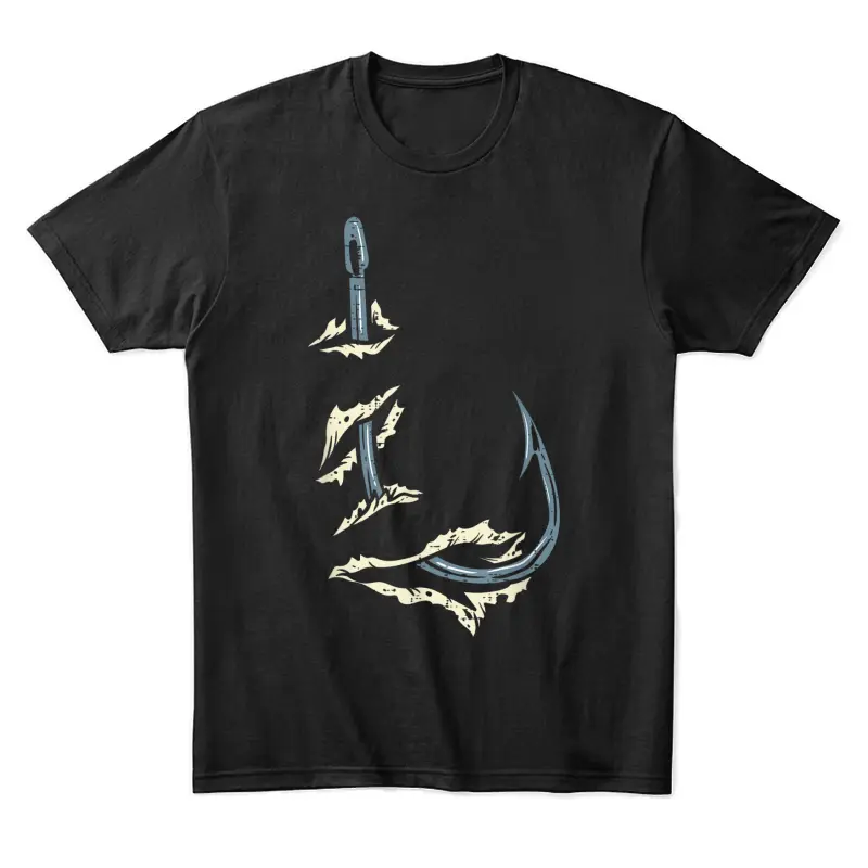 Fish Hook Cool Fishing Fisher Fisherman Angler Men Women Dad Unisex Staple T-Shirt