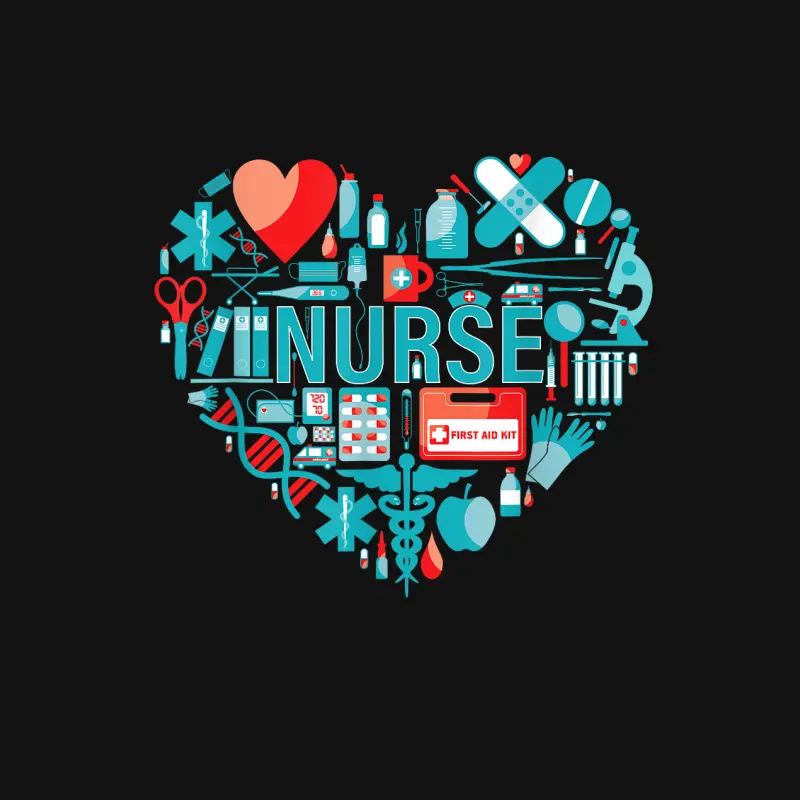 Nurse Love Nursing Student Rn Nurse Heart Cna Women Men Gift Unisex Long Sleeve T-Shirt