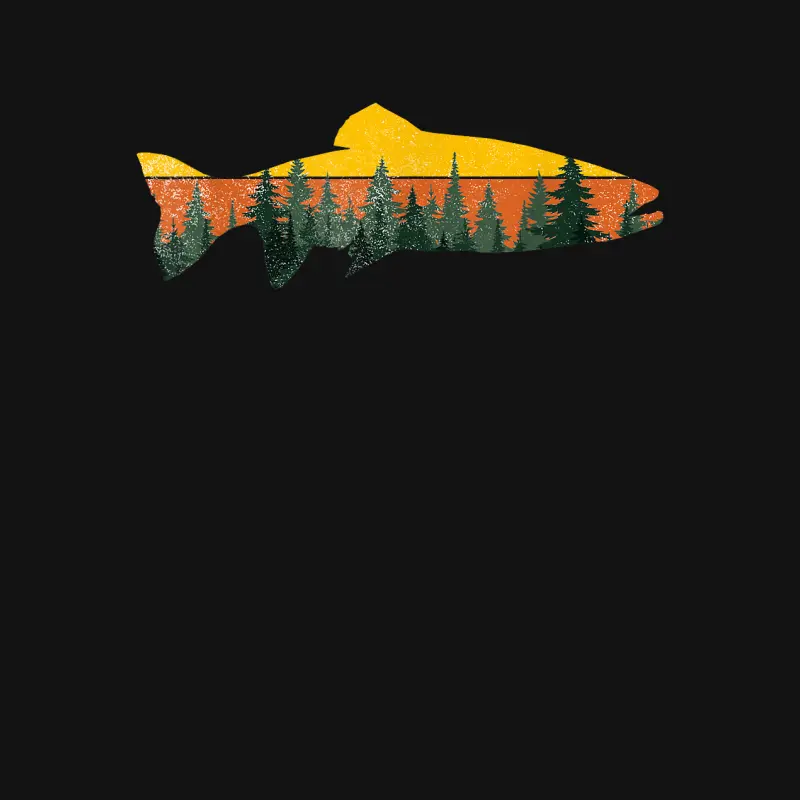 Trout Fly Fishing Outdoor Forest Nature Wildlife Fisherman Youth Staple T-Shirt