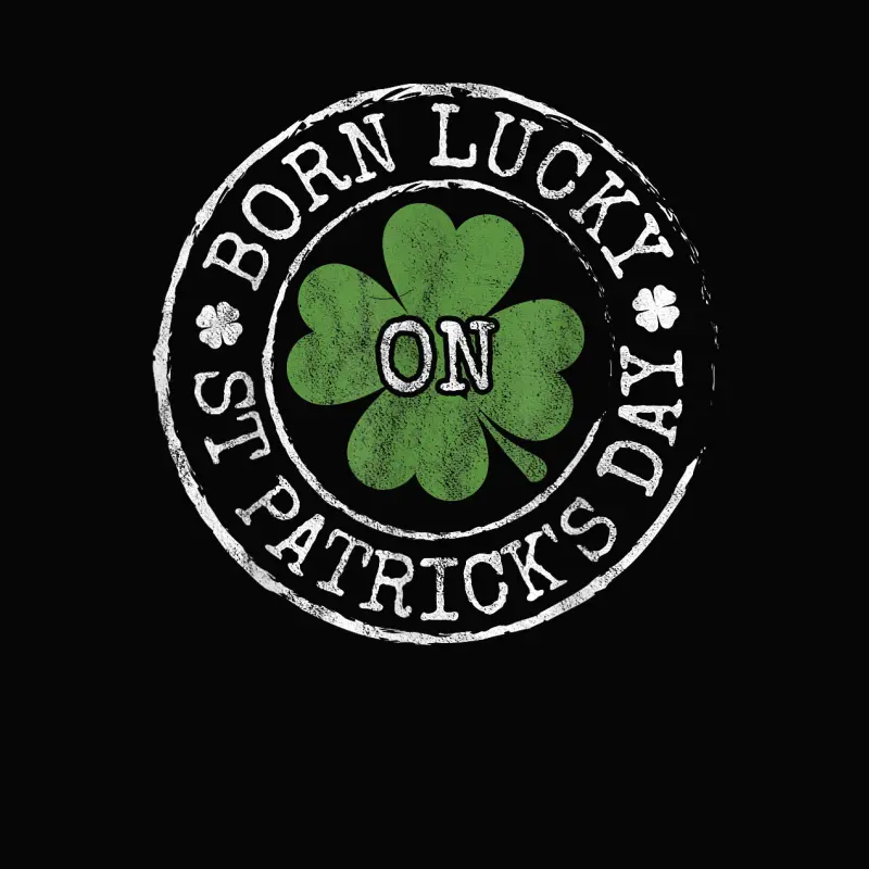 Born Lucky On St Patricks Day Irish Clovers Birthday Bday Toddler Staple T-Shirt