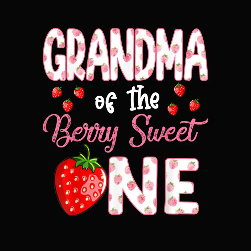 Grandma Of The Berry Sweet One Strawberry First Birthday Toddler Staple T-Shirt