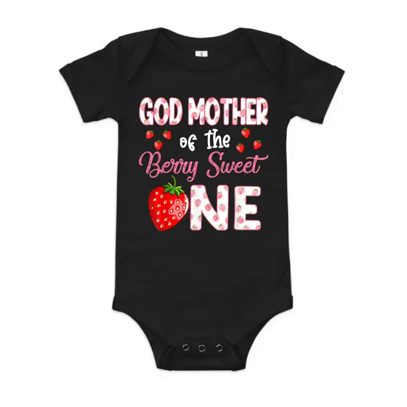 God Mother Of The Berry Sweet One Strawberry First Birthday Baby Onesie