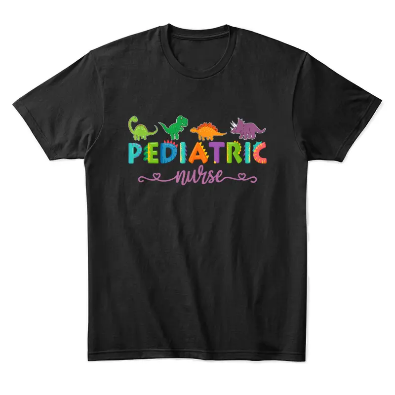 Picu Pediatric Nurse Dinosaurs Peds Nurse Unisex Staple T-Shirt