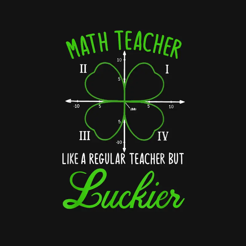 Math Teacher Like Regular Luckier St. Patrick's Day Shamrock Unisex Long Sleeve T-Shirt