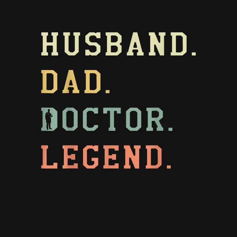 Husband Dad Doctor Legend Retro Physician Medical Unisex Long Sleeve T-Shirt