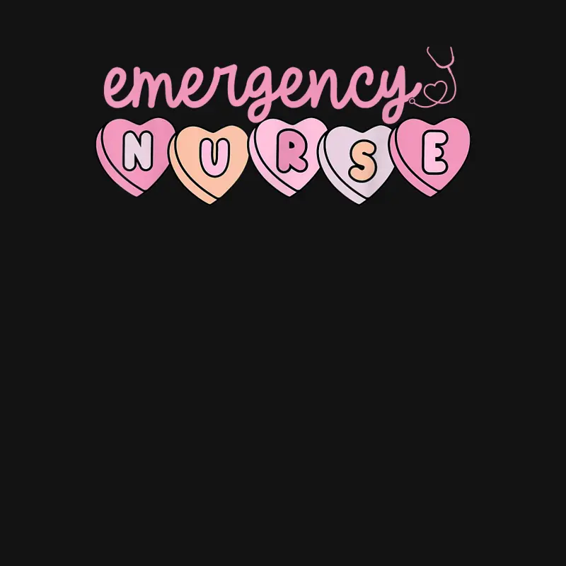 Emergency Department Nurse Hearts Er Rn Ed Valentine's Day Youth Staple T-Shirt