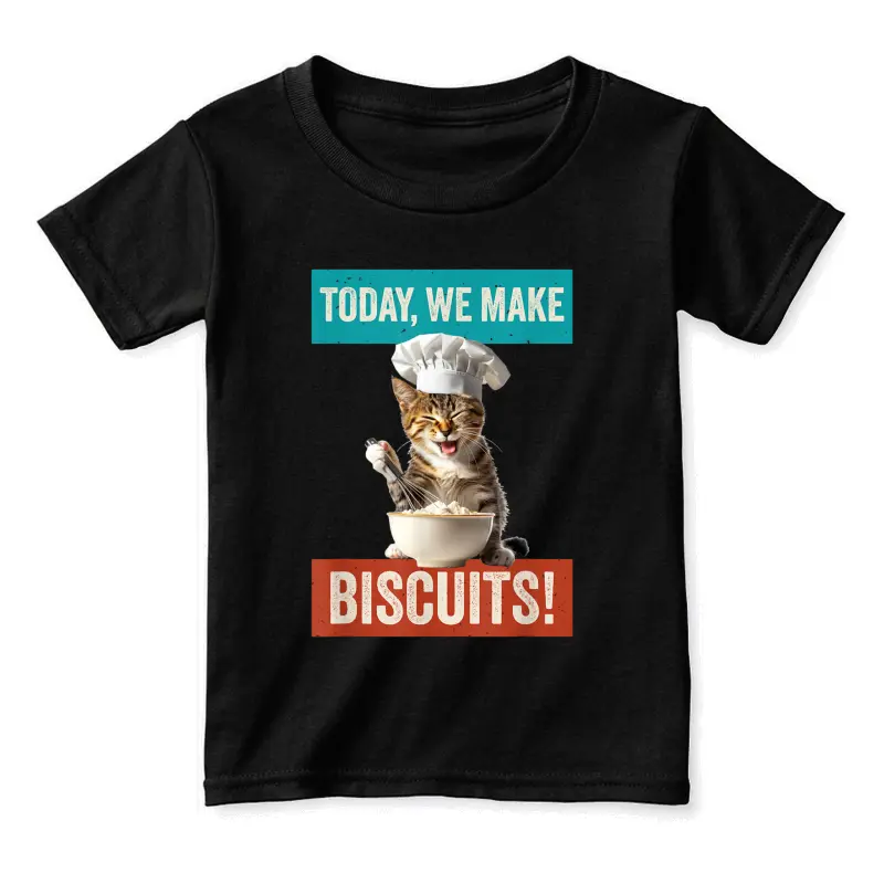 Cat Make Biscuits Funny Cat Baker Kitten Cook For Cat Owner Toddler Staple T-Shirt
