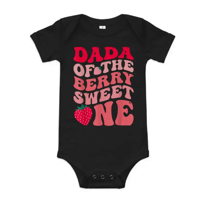 Dada Of The Berry Sweet One Strawberry First Birthday Baby Onesie