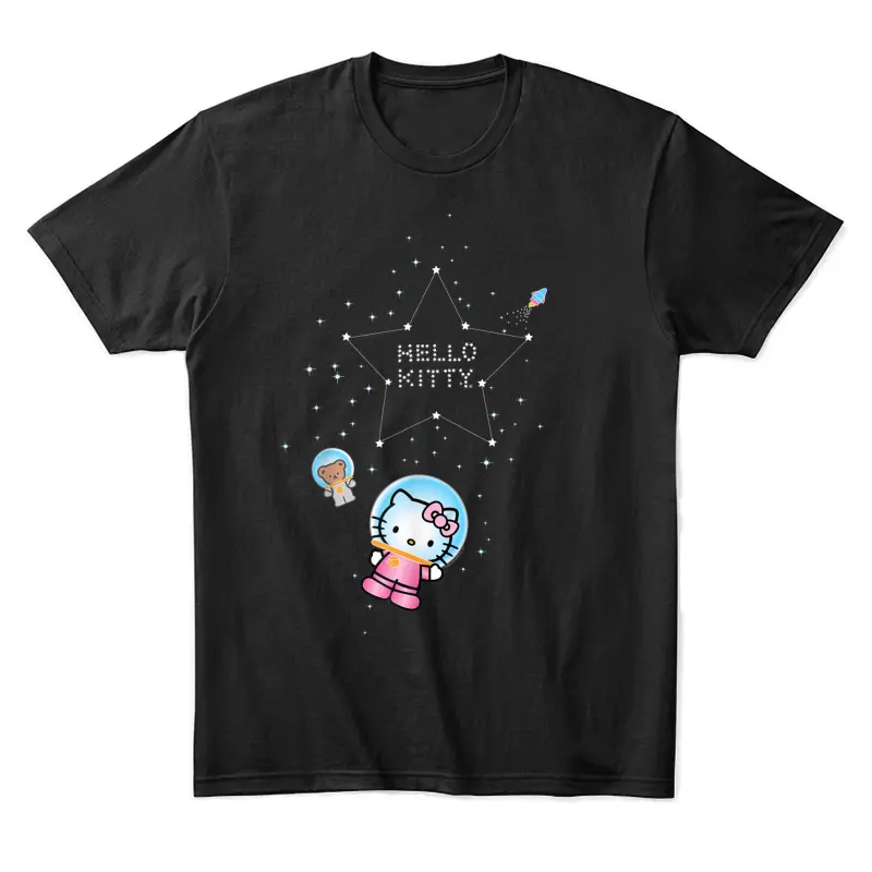 Hello Kitty Constellation Stars Astronaut Unisex Staple T-Shirt