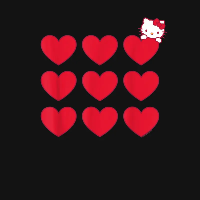 Hello Kitty Stacked Hearts Tee Shirt Youth Staple T-Shirt