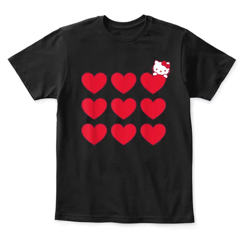 Hello Kitty Stacked Hearts Tee Shirt Youth Staple T-Shirt
