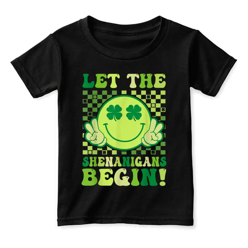 Let The Shenanigans Begin Funny Clovers St Patrick's Day Toddler Staple T-Shirt