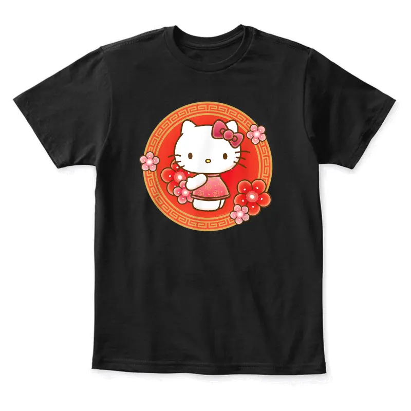 Hello Kitty Lunar New Year Flowers Youth Staple T-Shirt