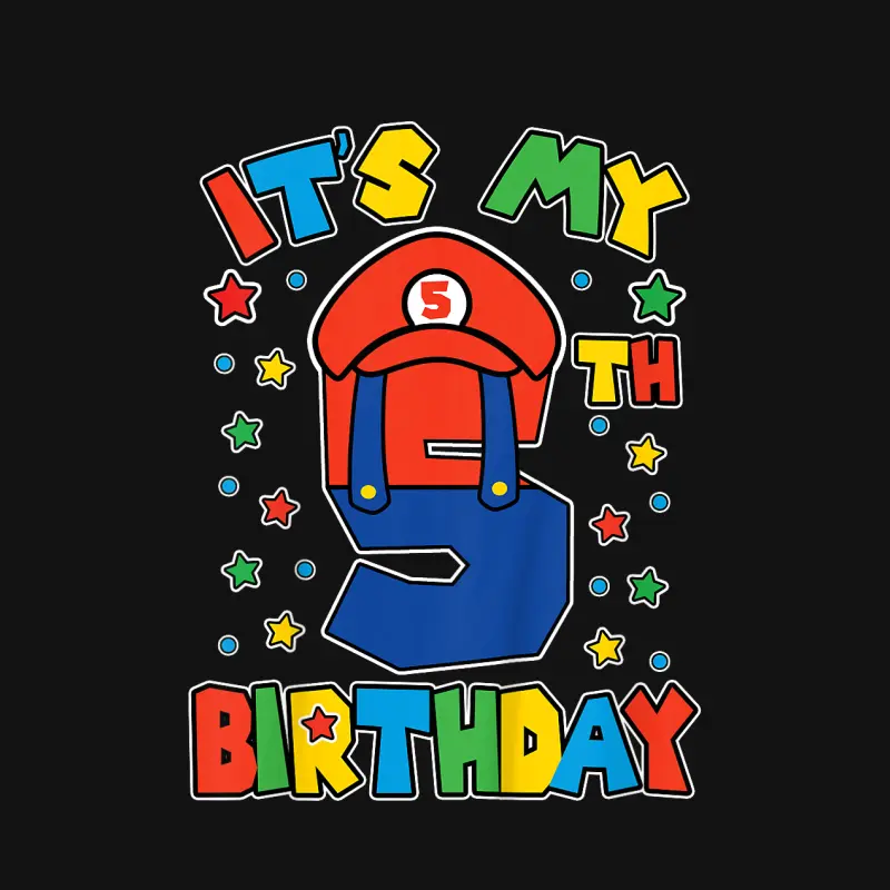 Kids 5Th Birthday Super Gamer Gaming Theme Birthday Party Boys Youth Staple T-Shirt
