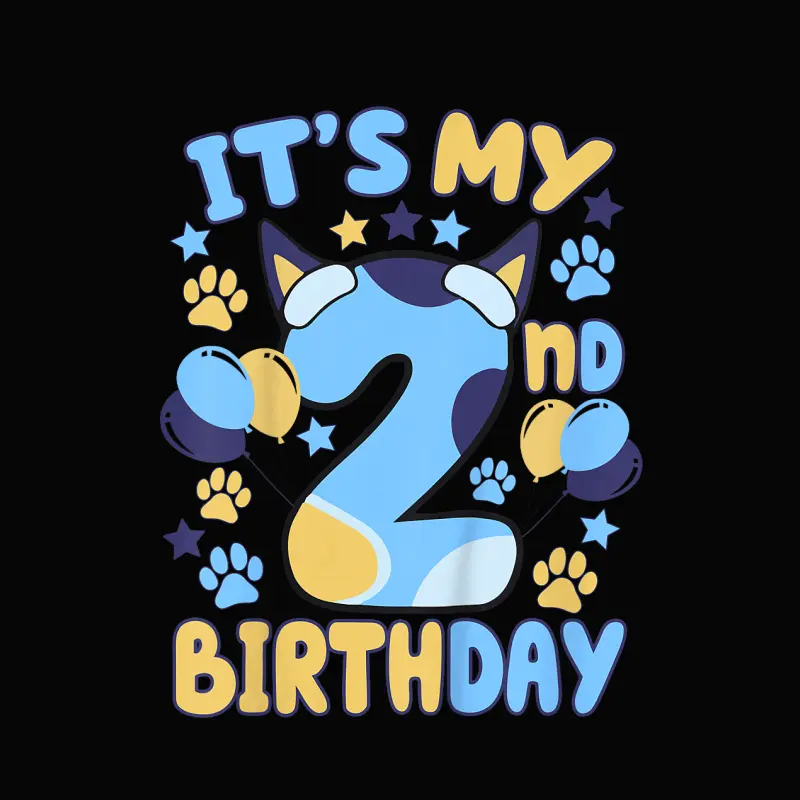 Kids 2Nd Birthday Boy Girl Dog Theme Party Two 2 Year Old Bday Toddler Staple T-Shirt