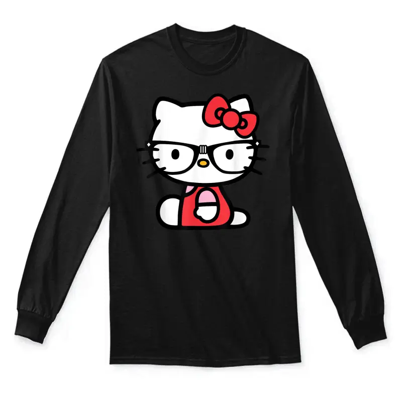 Hello Kitty Nerd Glasses Unisex Long Sleeve T-Shirt