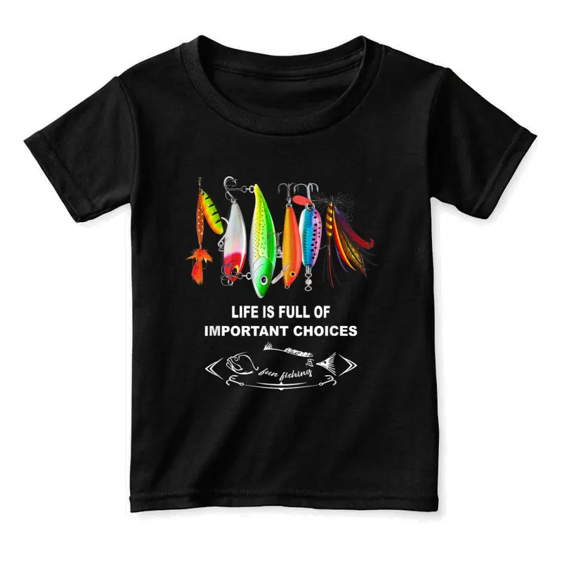 Life Is Full Of Important Choices Funny Fishing Lures Toddler Staple T-Shirt