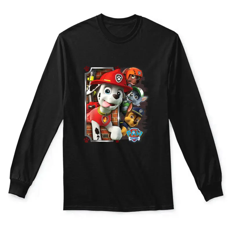 Paw Patrol Firedog Marshall With Group Unisex Long Sleeve T-Shirt