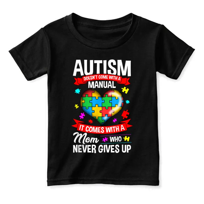 Autism Mom Shirt Women Autism Awareness Shirts Mom Cute Toddler Staple T-Shirt