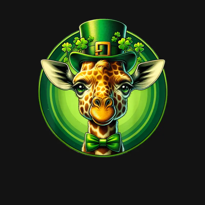 Funny Leprechaun Giraffe St Patricks Day Kids Men Women Unisex Long Sleeve T-Shirt