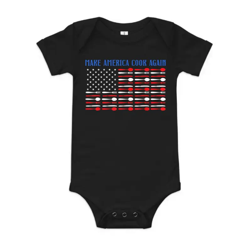 Make America Cook Again Chef Knife Kitchen Food Menu Cook Baby Onesie