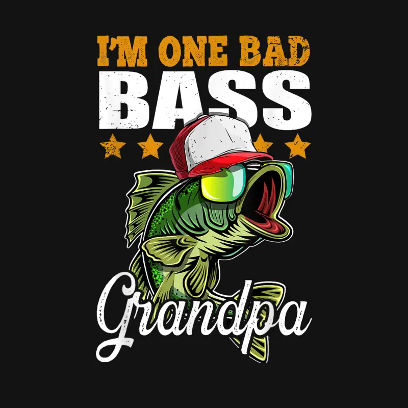 I'm One Bad Bass Grandpa Bass Fishing Father's Day Gift Unisex Long Sleeve T-Shirt