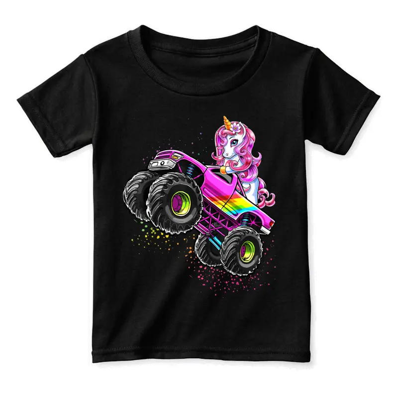 Monster Truck Unicorn Birthday Party Monster Truck Girl Gift Toddler Staple T-Shirt