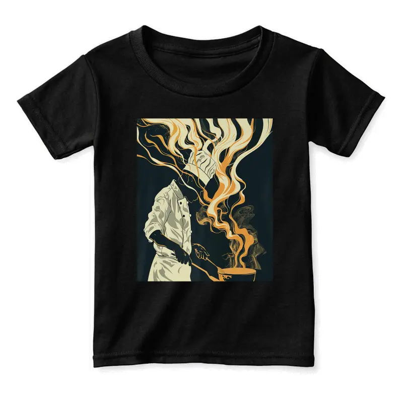 Abstract Line Cook Head Sous Chef Kitchen Cooking Food Art Premium Toddler Staple T-Shirt